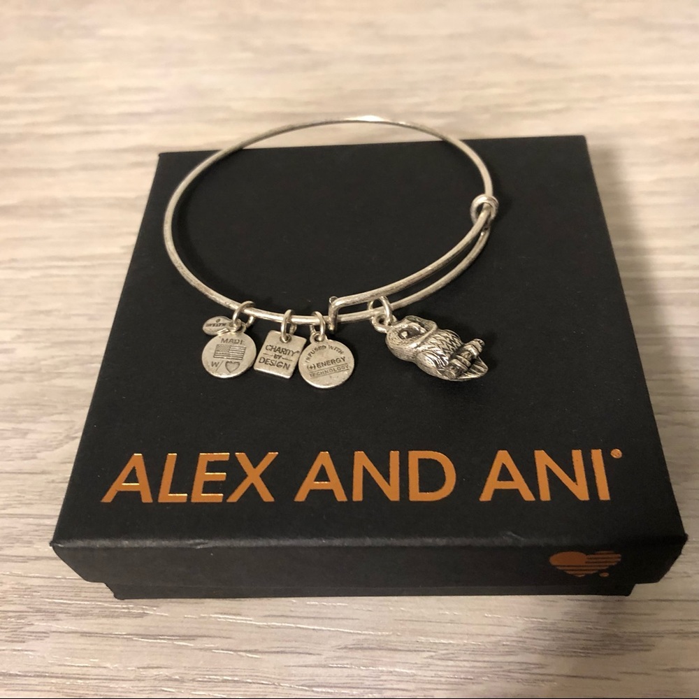 Alex and Ani Owl silver bracelet